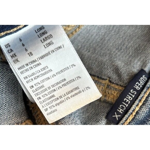AMERICAN EAGLE Womens Hi-Rise Jegging Jean 6 Long Super Stretch X Medium Wash - Picture 5 of 5